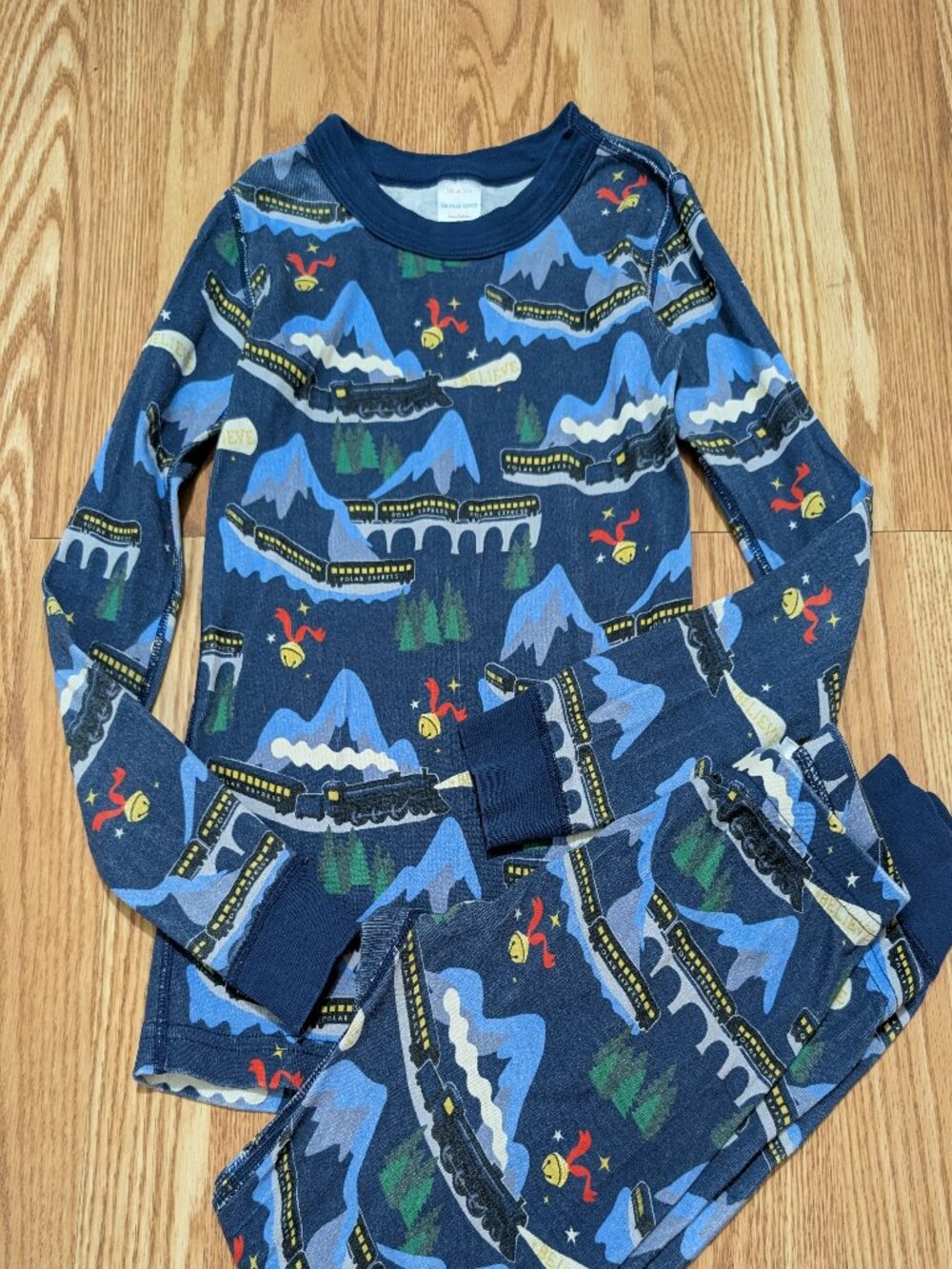 Hanna Andersson Polar Express Holiday Long John Pajamas 130 8